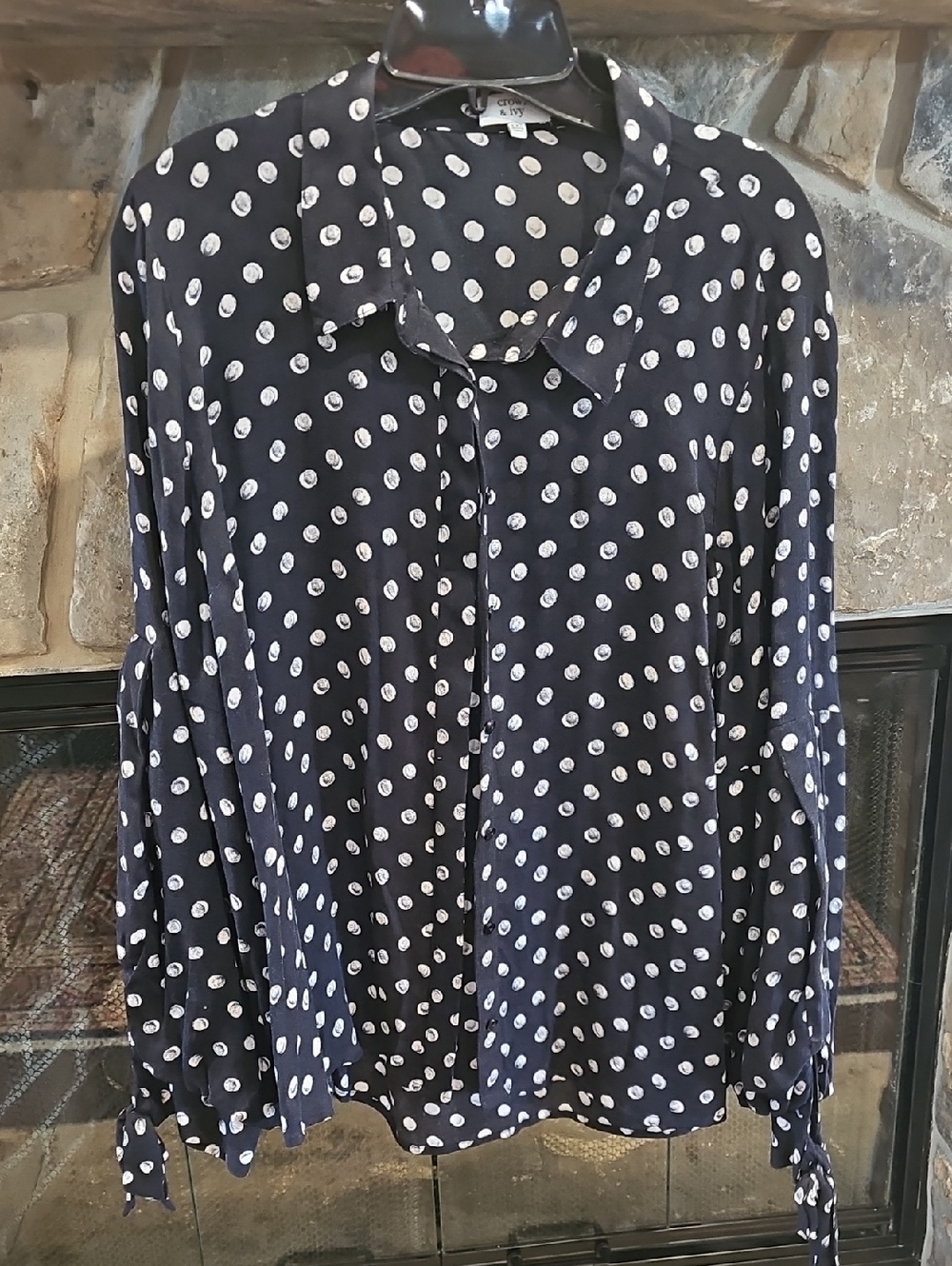 GUC crown & ivy Polka Dot Blouse XXL